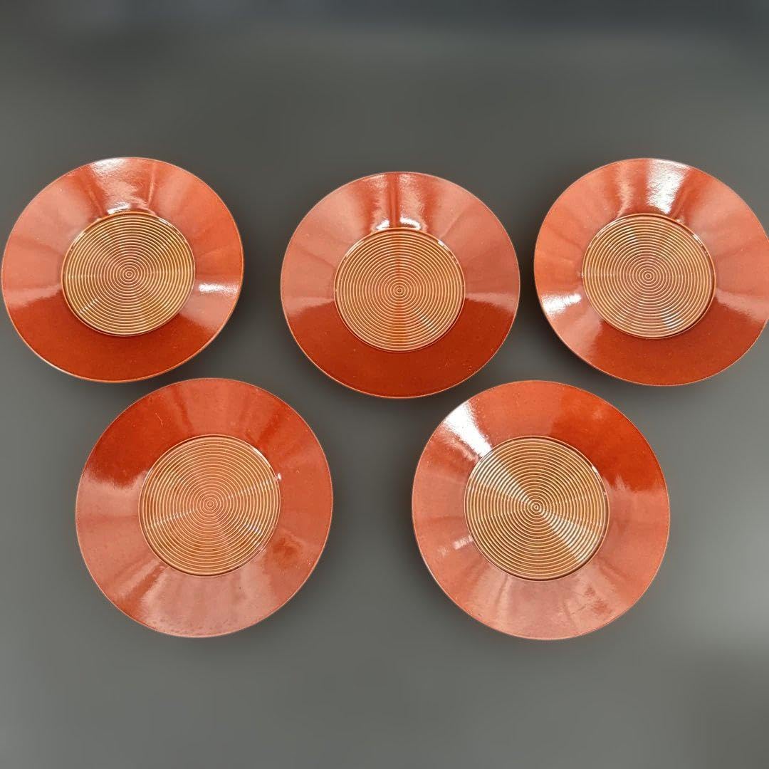 輪島塗 大雅堂 溜呂色 茶托 5客 輪島漆器 うるし塗装 天 然木